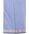 INDIGO BLUE COLOURED PURE SILK WITH ALL OVER EMBROIDERY WORK, WITH EMBROIDERED BLOUSE PIECE