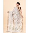 AshBloom Semi Tussar Saree – Brown-Grey Hues with Embroidered Pallu