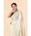 Off-White Grace with Temple Detail Muslin Saree