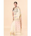 Temple Border Saree with Copper Glow Dhakai Muslin