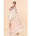 Off-White Dhakai Muslin with Temple Border Charm