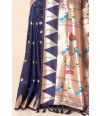 BLUE & GOLD PAITHANI SILK SAREE WITH MATCHING BLOUSE PIECE