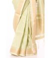 PASTEL GREEN TISSUE ORGANZA SAREE WITH SELF THREAD WORK & MATCHING BLOUSE PIECE