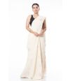 ELEGANT SOFT PURE HANDLOOM COTTON SAREE, OFF WHITE BODY WITH COPPER THREAD WORK 