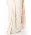 ELEGANT SOFT PURE HANDLOOM COTTON SAREE, OFF WHITE BODY WITH COPPER THREAD WORK 