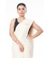 ELEGANT SOFT PURE HANDLOOM COTTON SAREE, OFF WHITE BODY WITH COPPER THREAD WORK 