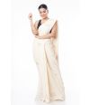 ELEGANT SOFT PURE HANDLOOM COTTON SAREE, OFF WHITE BODY WITH COPPER THREAD WORK 