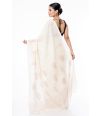 ELEGANT SOFT PURE HANDLOOM COTTON SAREE, OFF WHITE BODY WITH COPPER THREAD WORK 