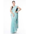 ELEGANT SOFT PURE HANDLOOM COTTON SAREE, PASTEL BLUE BODY WITH COPPER THREAD WORK 