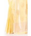 ELEGANT SOFT PURE HANDLOOM COTTON SAREE, LEMON YELLOW BODY WITH COPPER THREAD WORK 