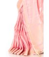 BABY PINK ORGANZA TISSUE SAREE WITH THREAD WORK & MATCHING BLOUSE PIECE