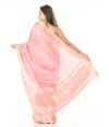 BABY PINK ORGANZA TISSUE SAREE WITH THREAD WORK & MATCHING BLOUSE PIECE