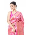 PINK SILK SAREE WITH ALL OVER ZARI THREAD WORK, ZARI BORDER & PALLU, MATCHING BLOUSE PIECE