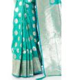 GREEN (DUAL TONE) KATAN SILK WITH SELF DESIGN THREAD WORK & ZARI BUTA, ZARI BORDER & PALLU, MATCHING BLOUSE PIECE