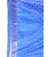 INK BLUE SILK BANDHANI, ZARI BORDER & PALLU WITH MATCHING ZARI BUTA ON BLOUSE PIECE