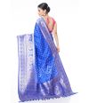 INK BLUE SILK BANDHANI, ZARI BORDER & PALLU WITH MATCHING ZARI BUTA ON BLOUSE PIECE