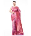 MAUVE (DUAL TONE) SILK SAREE WITH ALL OVER COPPER ZARI WORK & MATCHING BLOUSE PIECE