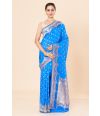 BLUE BANARASI SAREE adorned with intricate golden embroidery, delicate motifs & MATCHING BLOUSE PIECE