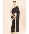 sleek design BLACK COTTON SILK ADORNED by stunning golden border with intricate patterns