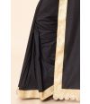 sleek design BLACK COTTON SILK ADORNED by stunning golden border with intricate patterns