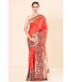 ALL OVER ZARI BUTA ON RED BODY WITH PAITHANI BORDER & PALLU, & DUAL TONE BLOUSE PIECE
