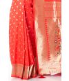 RED PAITHANI SILK WITH ALL OVER ZARI WORK AND MATCHING BLOUSE PIECE