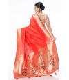 RED PAITHANI SILK WITH ALL OVER ZARI WORK AND MATCHING BLOUSE PIECE