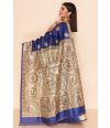 MADHUBANI PRINT ON PURE SILK WITH CONTRAST PALLU & BORDER, MATCHING BLOUSE PIECE