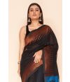 GORGEOUS BROCADE HANDLOOM WEAVES WITH TEMPLE BORDER, CONTRAST BLOUSE PIECE