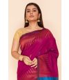 MAGENTA BROCADE HANDLOOM, CONTRAST BLOUSE PIECE