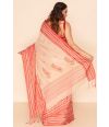 BEIGE SOFT COTTON HANDLOOM, MATCHING BLOUSE PIECE