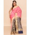 PINK SILK WITH PATLI PALLU, CONTRAST BLOUSE PIECE