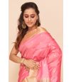 PINK SILK WITH PATLI PALLU, CONTRAST BLOUSE PIECE