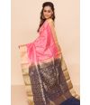 PINK SILK WITH PATLI PALLU, CONTRAST BLOUSE PIECE