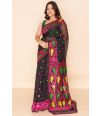 ELEGANT BLACK DHAKAI WITH ALL OVER MULTI COLOURED THREAD WORK