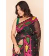 ELEGANT BLACK DHAKAI WITH ALL OVER MULTI COLOURED THREAD WORK