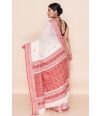 OFF WHITE SOFT HANDLOOM WITH CONTRAST THREAD WORK, CONTRAST PALLU, MATCHING BLOUSE PIECE