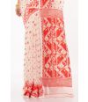 OFF WHITE BODY RED & GOLDEN ALL OVER THREAD WORK SOFT DHAKAI JAMDANI.