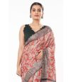 BRICK BODY TUSSAR GHICHHA, ALL OVER PRINT, CONTRAST STRIPED PALLU, CONTRAST STRIPED BLOUSE PIECE