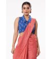 BURNT PEACH GHICHHA SILK, SELF THREAD DESIGN ON PALLU WITH MATCHING BLOUSE PIECE