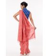 BURNT PEACH GHICHHA SILK, SELF THREAD DESIGN ON PALLU WITH MATCHING BLOUSE PIECE