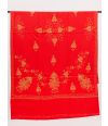 RED SHAWL WITH ALL OVER EMBROIDERY WORK