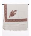GREY COLOURED PLAIN BODY TRADITIONAL SHAWL  WITH EMBROIDERED BORDER