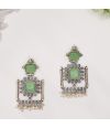 MONALISA LIGHT GREEN STONE SETTING OXIDISED EARRINGS