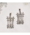 FENCE PATTERN OXIDISED GERMAN SILVER EARRING