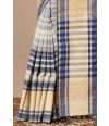 SOFT PURE HANDLOOM SAREE WITH ALL OVER BLUE STRIPES