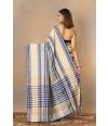 SOFT PURE HANDLOOM SAREE WITH ALL OVER BLUE STRIPES