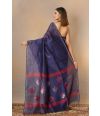 Silver zari and Resham threadwork artisanal handloom saree