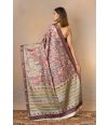 KALAMKARI PRINT ON MULBERRY HUE SEMI TUSSAR
