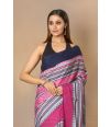 BEAUTIFULLY COMBINED PINK BLUE THREAD - COTTON HANDLOOM SAREE